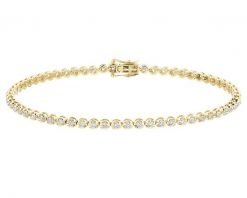 Bransoletka z żółtego złota z brylantami - 19 cm - 1,00 ct - próba 585. Żółte bransoletki Apart, z brylantem, złote. Za 14,990.00 zł.