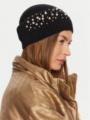 Guess Czapka 4BGZ00 5786Z Czarny. Czarne czapki Guess, z aplikacjami, z materiału. Za 239.99 zł.