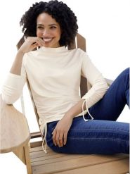 Heine Bluzka w kolorze kremowym rozmiar: 38. Brązowe bluzki Heine, bez wzorów, bez kołnierzyka, bez ramiączek. Za 35.95 zł.