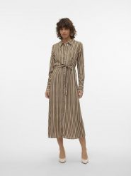 Vero Moda Sukienka "Ilisa" w kolorze oliwkowo-białym rozmiar: XS. Białe sukienki Vero Moda, xs, bez wzorów, z tkaniny, bez kołnierzyka, bez ramiączek, maxi. Za 61.46 zł.