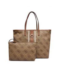 Guess Torebka Erenia HWSO78 38240 Brązowy. Brązowe shopper Guess, z aplikacjami, ze skóry, bez dodatków. Za 579.99 zł.
