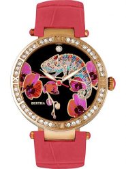 Bertha Zegarek kwarcowy "Camilla" w kolorze złoto-różowo-czarnym rozmiar: onesize. Różowe, analogowe zegarki Bertha, ze stali. Za 217.99 zł.