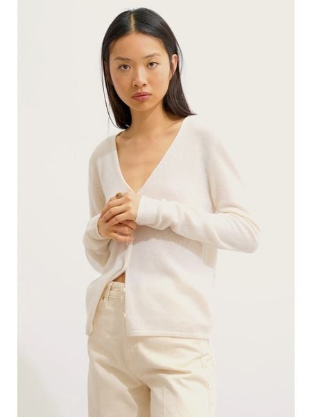 AUTHENTIC CASHMERE Kaszmirowy kardigan "Chalais" w kolorze kremowym rozmiar: XXL. Brązowe kardigany AUTHENTIC CASHMERE, xxl, bez wzorów, z kaszmiru. Za 341.79 zł.