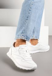 Białe Klasyczne Sneakersy ze Skóry Naturalnej Xirivis. Białe obuwie sportowe Born2be, z jeansu, bez zapięcia, na fitness i siłownię. Za 119.99 zł.