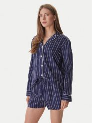 LAUREN RALPH LAUREN Piżama ILN12490 Granatowy Regular Fit. Niebieskie piżamy Lauren Ralph Lauren, bez wzorów, z bawełny, bez ramiączek. Za 499.99 zł.