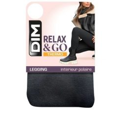 Damskie legginsy termalne z polaru DIM Relax&Go. Czarne legginsy DIM, l, bez wzorów, z materiału. Za 117.50 zł.