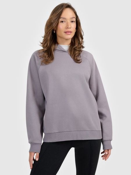 4F Bluza dresowa nierozpinana z kapturem damska - szara XL. Szare bluzy 4f, xl, bez wzorów, z dresówki, z kapturem. Za 159.99 zł.