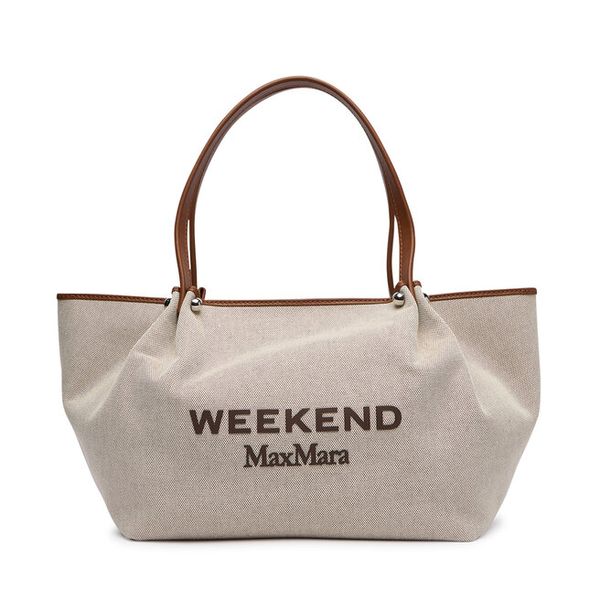 Torebka Weekend Max Mara. Brązowe shopper Weekend Max Mara, bez wzorów, bez dodatków. Za 1,479.00 zł.