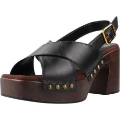 Sandały UNISA OBRA GRA Czarny. Czarne sandały Unisa, bez wzorów, ze skóry, sportowe, bez obcasa, bez zapięcia. Za 386.99 zł.