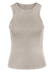 Sublevel Top w kolorze szarobrązowym rozmiar: XL. Brązowe topy Sublevel, xl, bez wzorów, prążkowane, bez kołnierzyka, bez ramiączek. Za 32.75 zł.