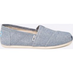 Toms - Espadryle. Niebieskie espadryle Toms, bez wzorów, z materiału, bez obcasa, na płaskiej podeszwie, bez zapięcia. W wyprzedaży za 159.90 zł.