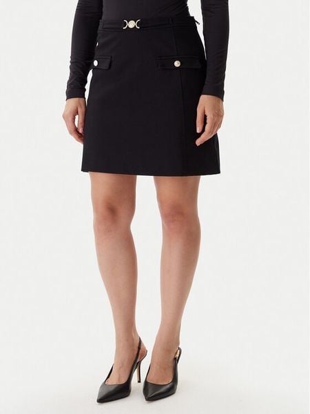 Guess Spódnica trapezowa W5BD61 KCMU2 Czarny Regular Fit. Czarne spódnice Guess, s, z aplikacjami, z wiskozy, trapezowe. Za 269.99 zł.