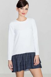 Czarna Sukienka z Podwójna Falbanką w Kratę. Czarne sukienki Katrus, l, bez wzorów, z dzianiny, bez kołnierzyka, bez ramiączek. Za 239.00 zł.