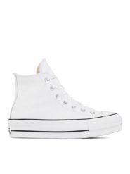 Converse Trampki Chuck Taylor All Star Lift Clean Hi 561676C Biały. Białe trampki Converse, bez wzorów, ze skóry, bez zapięcia. Za 309.99 zł.