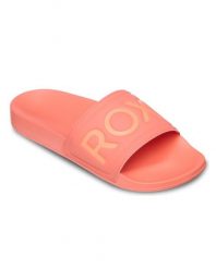 Klapki damskie SLIPPY II. Niebieskie klapki Roxy, bez wzorów, z gumy, bez obcasa. Za 109.99 zł.