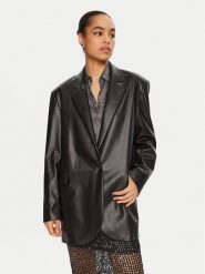 TWINSET Marynarka 242AQ2042 Czarny Regular Fit. Czarne marynarki i żakiety Twinset, xs, bez wzorów, ze skóry. Za 599.99 zł.