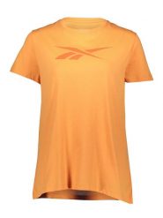 Reebok Koszulka w kolorze pomarańczowym rozmiar: S. Pomarańczowe bluzki Reebok, s, bez wzorów, z bawełny, bez kołnierzyka, bez ramiączek. Za 39.77 zł.