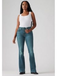 Levi's Dżinsy - Flare fit - w kolorze granatowym rozmiar: W30/L30. Niebieskie jeansy Levi's®, l, z aplikacjami, z podwyższonym stanem. Za 289.20 zł.