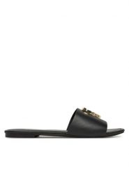 LOVE MOSCHINO Klapki JA28161G0MIA0000 Czarny. Czarne klapki Love Moschino, bez wzorów, ze skóry, bez obcasa. Za 539.99 zł.