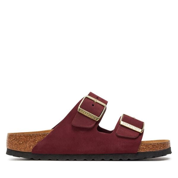 Klapki Birkenstock. Czerwone klapki Birkenstock, bez wzorów, bez obcasa. Za 539.99 zł.