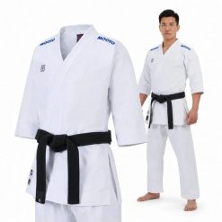 Kimono do karate Extera Kata WKF BLUE - Zestaw bluza + spodnie | MOOTO 180. Białe bluzy DBX BUSHIDO, bez wzorów, z materiału, bez kaptura. Za 929.00 zł.