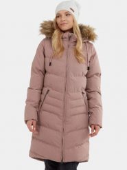 Płaszcz Zimowy Damski Fundango Puppis. Fioletowe płaszcze FUNDANGO, na zimę, xs, bez wzorów, z futra, bez kaptura. Za 499.00 zł.