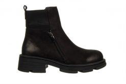 Botki Bayla-161 034 101 51 Black Nubuck 161547, Czarny, Skóra naturalna - 36. Czarne botki Bayla, na zimę, bez wzorów, z gumy, z okrągłym noskiem, za kostkę, bez obcasa, bez zapięcia. W wyprzedaży za 269.10 zł.