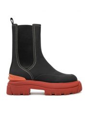 HOFF Sztyblety Lake 22325001 Czarny. Czarne botki Hoff, bez wzorów, ze skóry, bez obcasa, na płaskiej podeszwie, bez zapięcia. Za 569.99 zł.