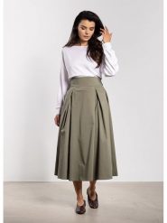 Awama Spódnica w kolorze khaki rozmiar: S. Brązowe spódnice Awama, s, bez wzorów, z tkaniny, maxi. Za 144.99 zł.