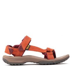 Sandały Teva. Brązowe sandały Teva, bez wzorów, sportowe, bez obcasa, bez zapięcia. Za 219.99 zł.