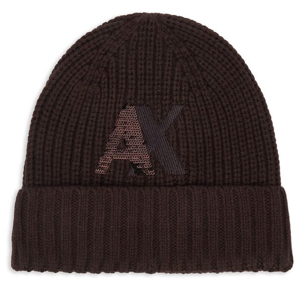 Czapka Armani Exchange. Brązowe czapki Armani Exchange, bez wzorów. Za 299.99 zł.
