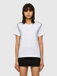 Diesel Clothes Koszulka w kolorze białym rozmiar: XXS. Białe bluzki Diesel Clothes, xxs, z aplikacjami, z bawełny, bez kołnierzyka, bez ramiączek. Za 92.86 zł.