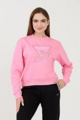 GUESS Różowa damska bluza Icon, Rozmiar M. Czerwone bluzy sportowe Guess, m, z aplikacjami, bez kaptura. W wyprzedaży za 289.99 zł.