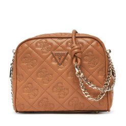 Torebka Guess. Brązowe listonoszki Guess, z aplikacjami, bez dodatków. Za 549.99 zł.