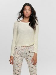 ONLY Sweter w kolorze kremowym rozmiar: XL. Brązowe swetry Only, xl, bez wzorów, ze splotem, bez ramiączek. Za 70.41 zł.