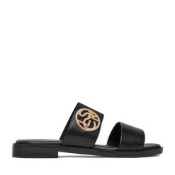 Klapki Lasocki. Czarne klapki Lasocki, bez wzorów, bez obcasa. Za 129.99 zł.