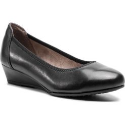 Półbuty JANA - 8-22203-22 Black Nappa 022. Czarne czółenka JANA, bez wzorów, z materiału, bez obcasa, na koturnie, bez zapięcia. W wyprzedaży za 139.00 zł.