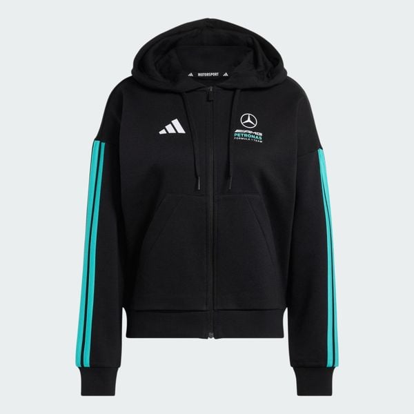 BLUZA Z KAPTUREM MERCEDES - AMG PETRONAS FORMULA 1 TEAM DNA FULL ZIP. Czarne bluzy Adidas, l, bez wzorów, z bawełny, z kapturem. Za 255.50 zł.