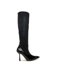 KARL LAGERFELD Kozaki KL31373 Czarny. Czarne kozaki KARL LAGERFELD, ze skóry, bez obcasa, na szpilce, bez zapięcia. Za 1,259.00 zł.