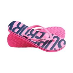 Damskie klapki wegańskie Superdry Vintage. Czerwone klapki Superdry, bez wzorów, z gumy, bez obcasa. Za 117.55 zł.