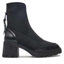 Botki Hispanitas. Czarne botki Hispanitas, bez wzorów, bez obcasa, na słupku, bez zapięcia. Za 749.99 zł.