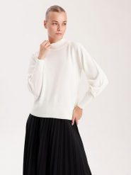 BGN Sweter w kolorze kremowym rozmiar: 36. Brązowe swetry BGN, bez wzorów, z wełny, bez ramiączek. Za 74.81 zł.