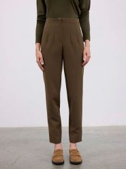 BGN Spodnie w kolorze brązowym rozmiar: 36. Brązowe spodnie materiałowe BGN, na imprezę, bez wzorów, z materiału, z podwyższonym stanem. Za 153.34 zł.