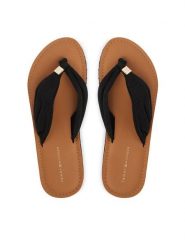Tommy Hilfiger Japonki Th Ltr Footbed Summer Sandal FW0FW09194 Czarny. Czarne klapki TOMMY HILFIGER, bez wzorów, z materiału, bez obcasa. Za 209.99 zł.