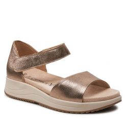Sandały Caprice. Brązowe sandały Caprice, bez wzorów, bez obcasa, na płaskiej podeszwie, bez zapięcia. Za 229.99 zł.