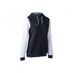 Bluza Damska Do Koszykówki J100 Szaro-Biała. Szare bluzy TARMAK, xl, bez wzorów, z bawełny, bez kaptura. W wyprzedaży za 59.99 zł.
