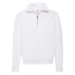 Bluza Fruit Of The Loom Classic Zip Neck Adult Biała. Białe bluzy FRUIT OF THE LOOM, s, bez wzorów, z bawełny, bez kaptura. Za 185.99 zł.