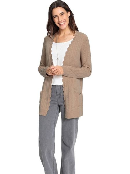 WITT WEIDEN Wełniany kardigan w kolorze jasnobrązowym rozmiar: 48. Brązowe kardigany WITT WEIDEN, bez wzorów, z wełny. Za 126.75 zł.