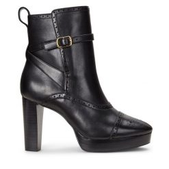 Botki LAUREN RALPH LAUREN. Czarne botki Lauren Ralph Lauren, bez wzorów, bez obcasa, na słupku, bez zapięcia. Za 1,299.00 zł.
