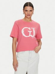 Guess T-Shirt Sara V4YI01 K8FQ4 Różowy Regular Fit. Czerwone t-shirty Guess, xs, z aplikacjami, z bawełny, bez kołnierzyka, bez ramiączek. Za 89.99 zł.